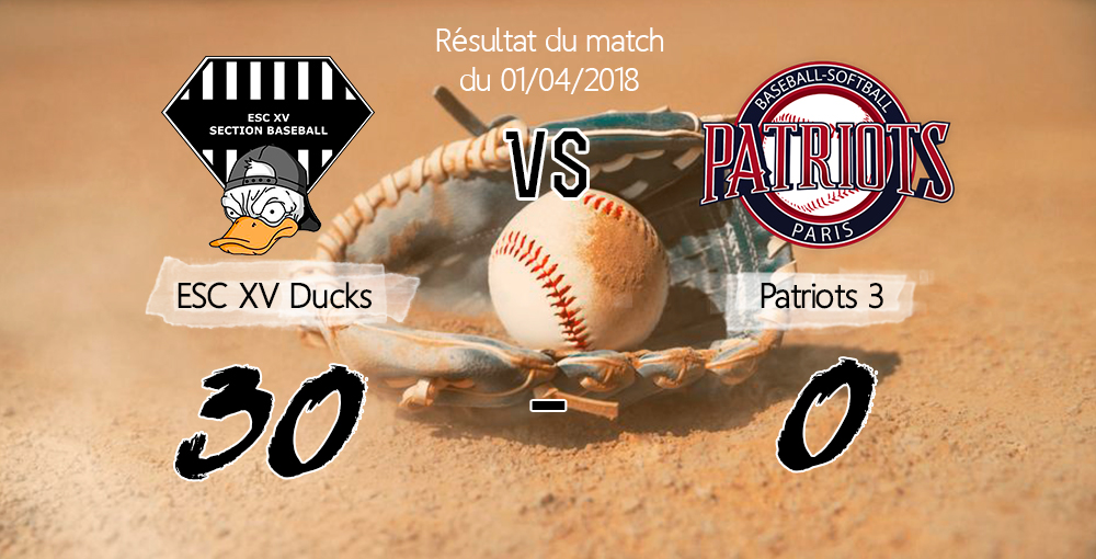 résultats du match ducks vs pats3 : 30-0