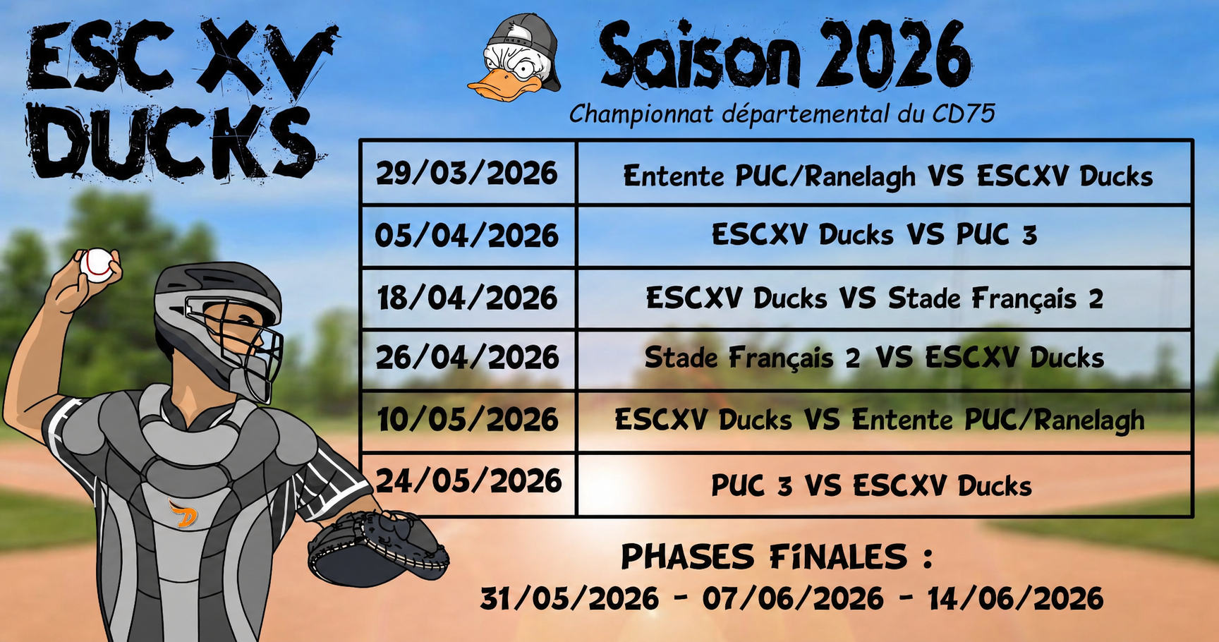 Calendrier rencontres 2025-2026